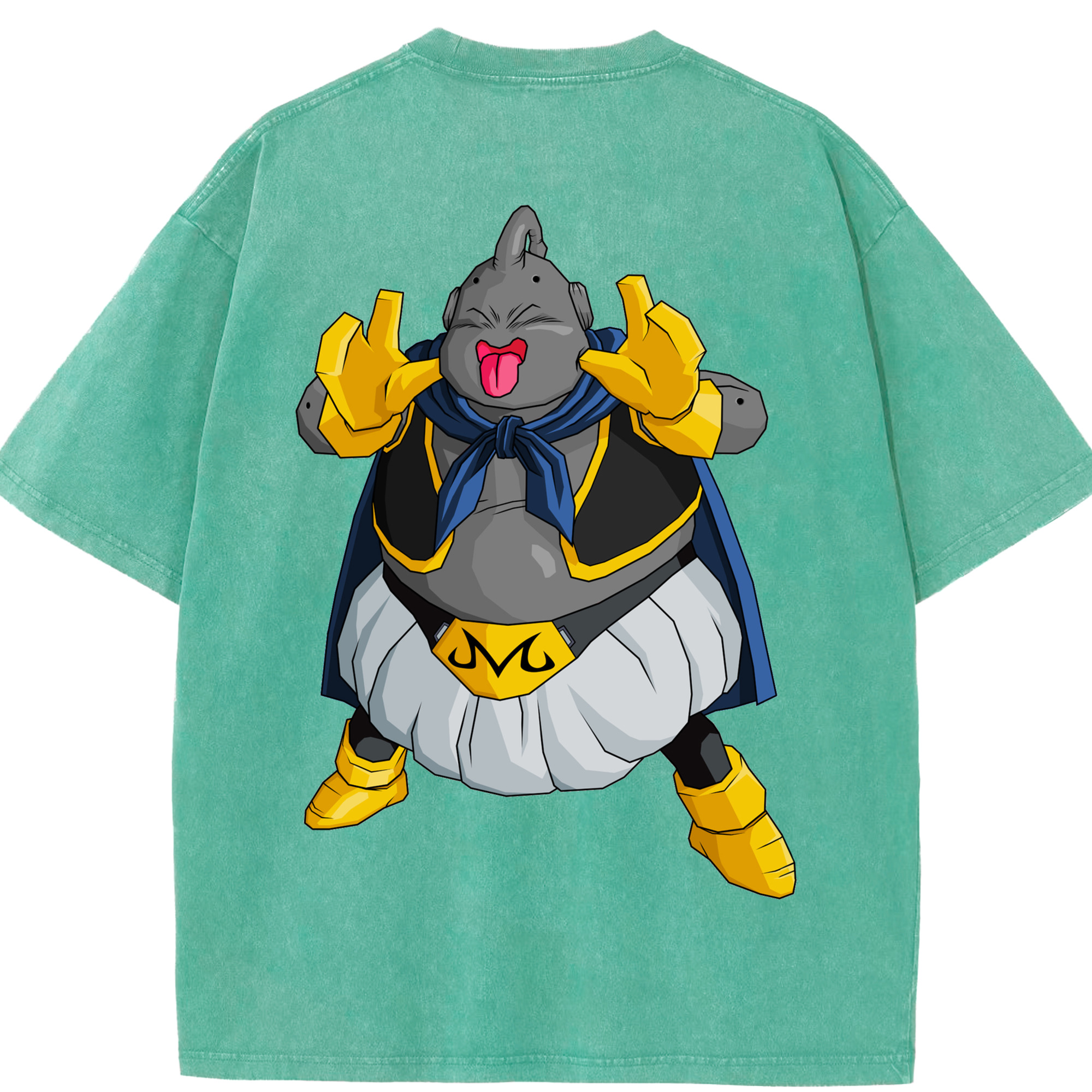 （画像用） ドラゴンボール 魔人ブウ DRAGON BALL Majin Buu 綿100% ヴィンテージ風 半袖Tシャツ（背面プリント）